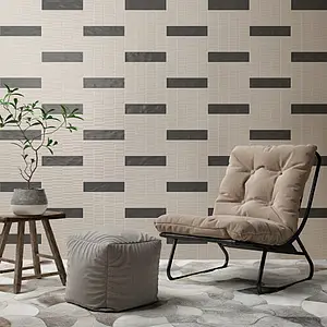 Background tile, Effect brick, Color grey, Ceramics, 7.4x29.75 cm, Finish matte