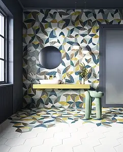 Bakgrundskakel, Färg flerfärgade, Stil patchwork, Glaserad granitkeramik, 25x29 cm, Yta halksäker