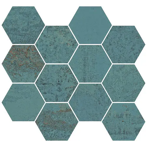 Ceramicas Aparici, Metallic, Metallic Green Nat. Mosaico Hex. _G-2143