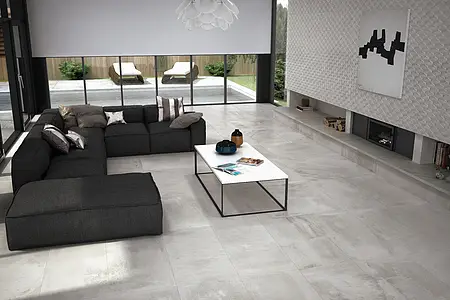 Background tile, Effect concrete, Color grey, Glazed porcelain stoneware, 50x100 cm, Finish matte