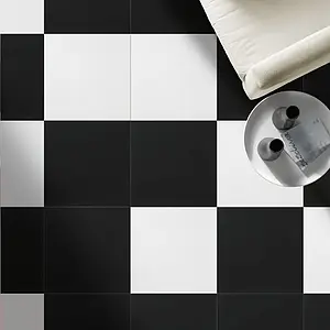 Background tile, Effect unicolor, Color black, Glazed porcelain stoneware, 59.2x59.2 cm, Finish matte