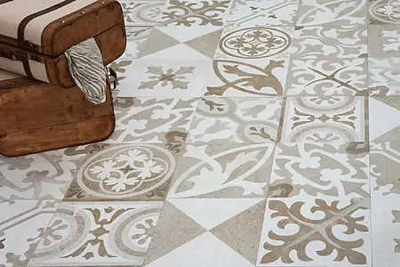 Background tile, Color beige, Style patchwork, Unglazed porcelain stoneware, 29.75x29.75 cm, Finish antislip
