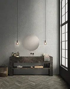 Background tile, Effect fabric, Color grey, Glazed porcelain stoneware, 49.75x99.55 cm, Finish antislip