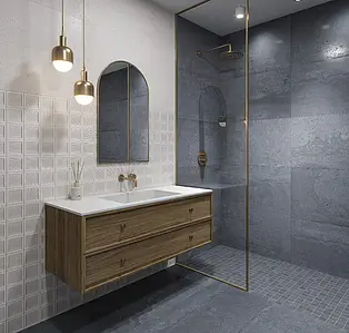 Background tile, Effect metal, Color white, Ceramics, 29.75x99.55 cm, Finish Honed