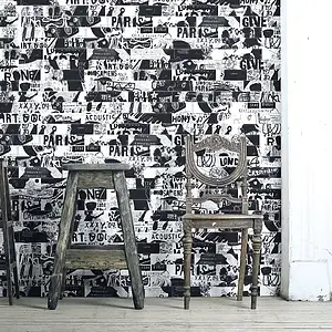 Bakgrundskakel, Färg svarta & vita, Stil patchwork,pop art, Kakel, 7.4x29.75 cm, Yta matt