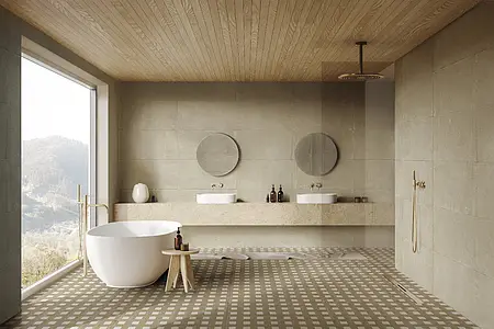 Background tile, Effect terracotta, Color beige, Glazed porcelain stoneware, 50x100 cm, Finish antislip