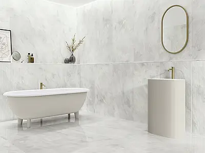 Background tile, Effect other marbles, Color white, Glazed porcelain stoneware, 120x120 cm, Finish polished