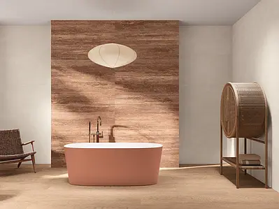 Background tile, Effect travertine, Color red,brown, Glazed porcelain stoneware, 60x120 cm, Finish matte