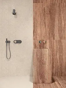 Background tile, Effect travertine, Color red,brown, Glazed porcelain stoneware, 60x120 cm, Finish matte