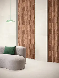 Background tile, Effect travertine, Color red,brown, Glazed porcelain stoneware, 6x25 cm, Finish matte