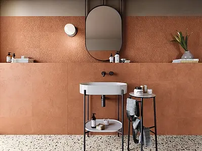 Effect terrazzo, Color beige, Background tile, Glazed porcelain stoneware, 60x60 cm, Finish antislip