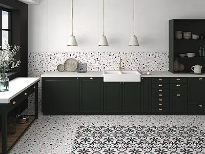 Background tile, Color white, Ceramics, 20x50 cm, Finish matte
