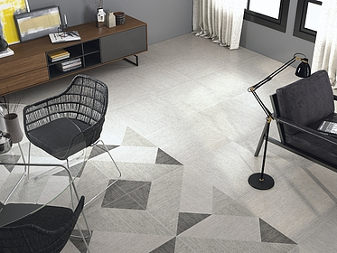 Background tile, Effect fabric, Color grey, Glazed porcelain stoneware, 60x60 cm, Finish matte