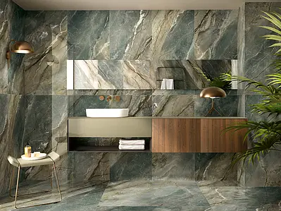 Background tile, Effect other marbles, Color green, Glazed porcelain stoneware, 120x120 cm, Finish polished
