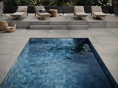 Background tile, Color navy blue, Glazed porcelain stoneware, 15x15 cm, Finish matte