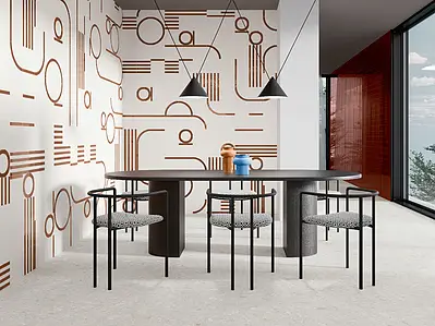 Background tile, Effect concrete, Color white, Style designer, Glazed porcelain stoneware, 20x20 cm, Finish matte