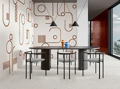 Background tile, Effect concrete, Color white, Style designer, Glazed porcelain stoneware, 20x20 cm, Finish matte
