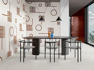 Background tile, Effect concrete, Color white, Style designer, Glazed porcelain stoneware, 20x20 cm, Finish matte