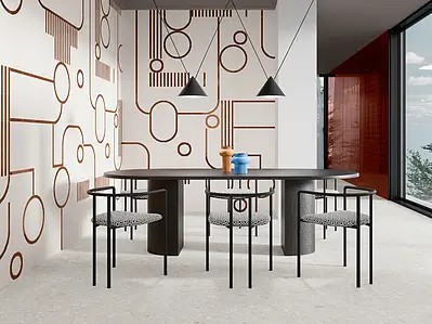 Background tile, Effect concrete, Color white, Style designer, Glazed porcelain stoneware, 20x20 cm, Finish matte