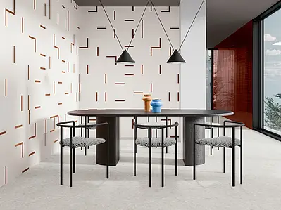 Background tile, Effect concrete, Color white, Style designer, Glazed porcelain stoneware, 20x20 cm, Finish matte
