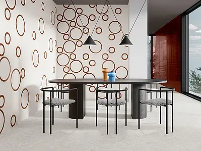 Background tile, Effect concrete, Color white, Style designer, Glazed porcelain stoneware, 20x20 cm, Finish matte