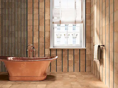 Background tile, Effect terracotta, Color brown, Style designer, Glazed porcelain stoneware, 20x20 cm, Finish matte
