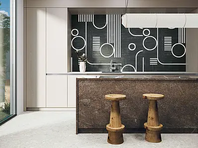 Background tile, Effect wood, Color black, Style designer, Glazed porcelain stoneware, 20x20 cm, Finish matte