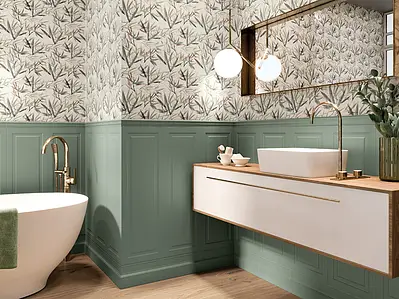 Background tile, Effect fabric, Color multicolor, Ceramics, 30x90 cm, Finish matte