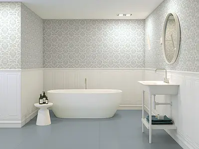 Background tile, Effect unicolor, Color white, Style boiserie, Ceramics, 30x90 cm, Finish matte