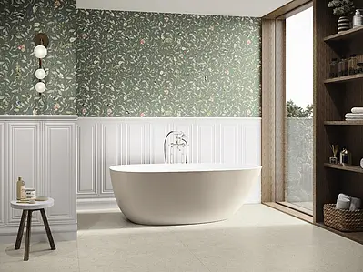 Background tile, Effect unicolor, Color white, Style boiserie, Ceramics, 30x90 cm, Finish matte
