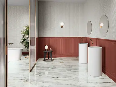 Background tile, Effect fabric, Color beige, Ceramics, 30x90 cm, Finish matte