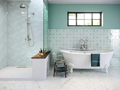 Background tile, Color sky blue, Style zellige, Ceramics, 6.5x13 cm, Finish glossy