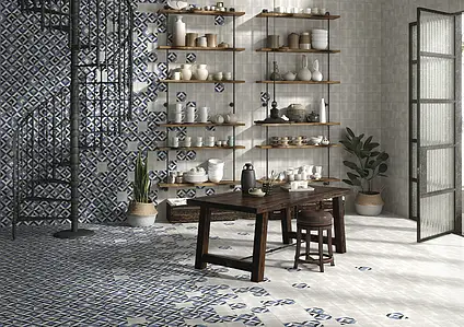 Background tile, Effect faux encaustic tiles, Color multicolor, Glazed porcelain stoneware, 15x15 cm, Finish antislip