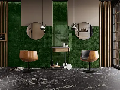 Background tile, Effect crackle glaze, Color green, Ceramics, 10x10 cm, Finish glossy