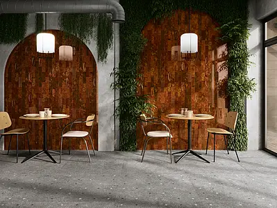 Background tile, Effect crackle glaze, Color red,brown, Ceramics, 6.5x20 cm, Finish glossy