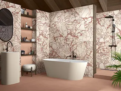 Background tile, Effect other marbles, Color pink, Glazed porcelain stoneware, 60x120 cm, Finish semi-polished