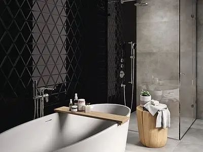 Background tile, Color black, Ceramics, 11x13 cm, Finish glossy