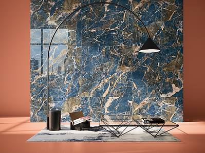 Azulejo de fundo, Efeito pedra,other marbles, Cor azul-marinho,castanho, Grés porcelânico vidrado, 60x120 cm, Superfície polido