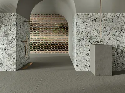 Background tile, Color green, Glazed porcelain stoneware, 15x15 cm, Finish glossy