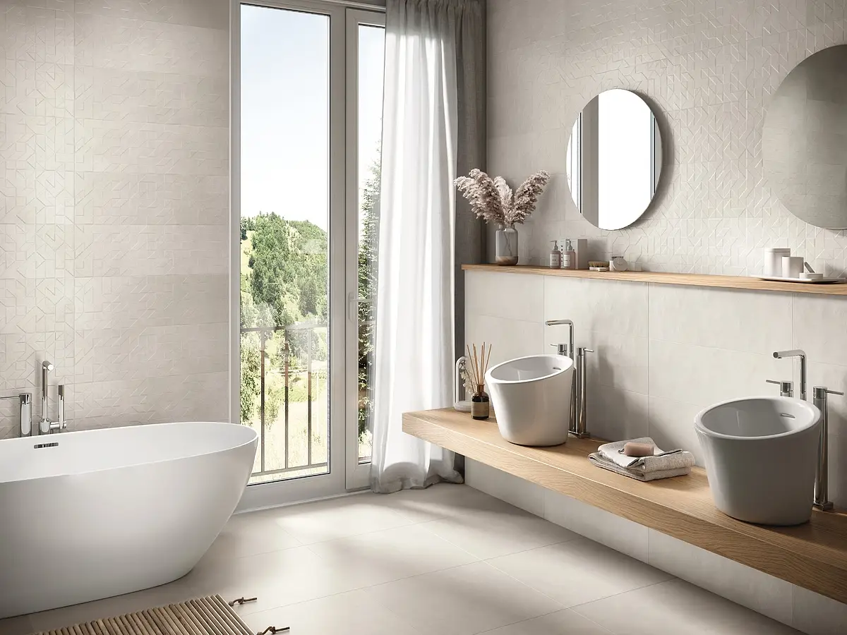 Background tile, Effect concrete, Color grey, Ceramics, 25x75 cm, Finish Honed