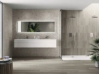 Background tile, Effect wood, Color grey, Ceramics, 40x120 cm, Finish matte