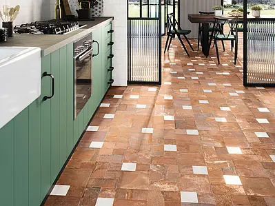 Background tile, Effect terracotta, Color brown, Glazed porcelain stoneware, 20x20 cm, Finish antislip