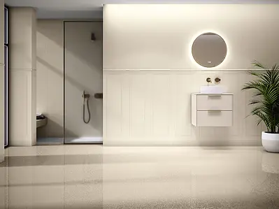 Background tile, Effect unicolor, Color beige, Style boiserie, Ceramics, 40x120 cm, Finish matte