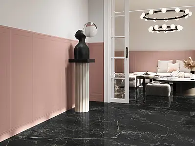 Background tile, Effect unicolor, Color pink, Style boiserie, Ceramics, 40x120 cm, Finish matte