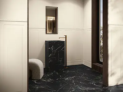 Background tile, Effect unicolor, Color beige, Style boiserie, Ceramics, 40x120 cm, Finish matte