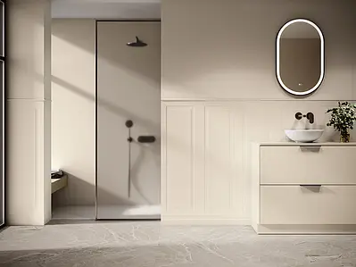 Background tile, Effect unicolor, Color beige, Style boiserie, Ceramics, 40x120 cm, Finish matte