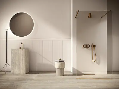 Border, Effect unicolor, Color beige, Ceramics, 2x40 cm, Finish matte