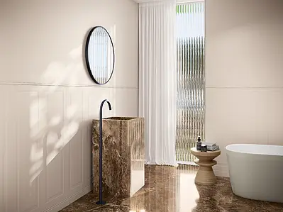 Border, Effect unicolor, Color beige, Ceramics, 2x40 cm, Finish matte