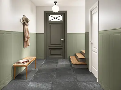 Background tile, Effect unicolor, Color green, Style boiserie, Ceramics, 40x120 cm, Finish matte