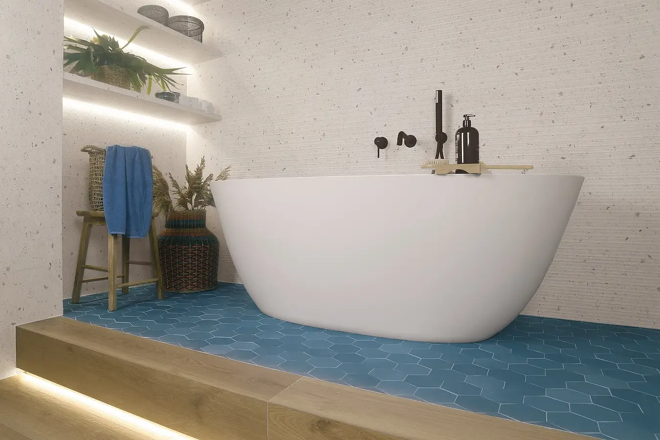 Background tile, Color white, Ceramics, 40x120 cm, Finish matte